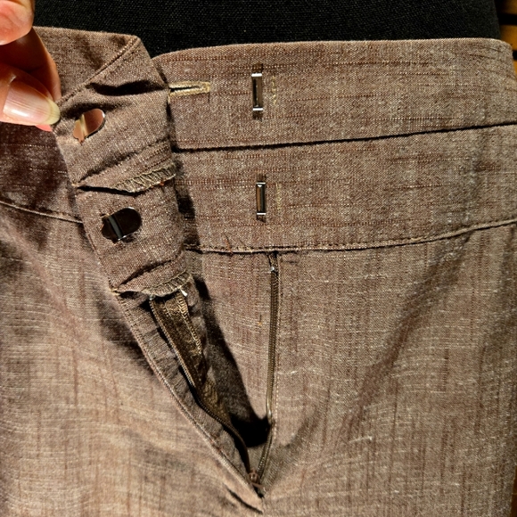 Elegant Autumn Brown Wide Leg Cropped Trousers - Picture 4 of 12